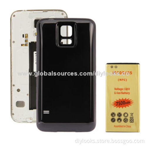 7500mAh Mobile Phone Battery with NFC and Cover Back Door for Samsung Galaxy S5/G900 (Black)New
